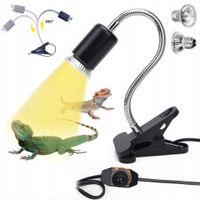 KOMPLETNA LAMPA GRZEWCZA DLA ŻÓŁWIA DO TERRARIUM REGULACJA UCHWYT 25W 50W