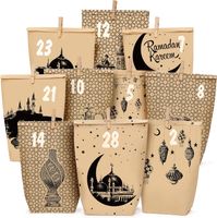 Kalendarz Adwentowy Ramadan dla Dzieci 30 Toreb Papierowe DIY 16x21cm