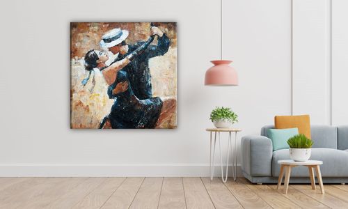 OBRAZ NA PŁÓTNIE 103 Tańcząca para 30x30cm na Arena.pl