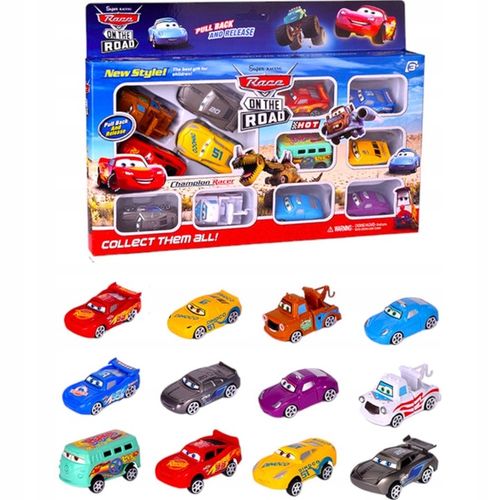 SAMOCHODY Z BAJKI CARS POJAZDY AUTA ZESTAW 12 SAMOCHODÓW 12w1 ZYGZAK ZŁOMEK na Arena.pl