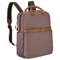 nylonowy, beżowy plecak damski na regulowanych szelkach