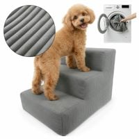 SCHODKI DLA PSA KOTA RAMPA SZARE SCHODY DLA ZWIERZĄT 3 STOPNIE SZTRUKS