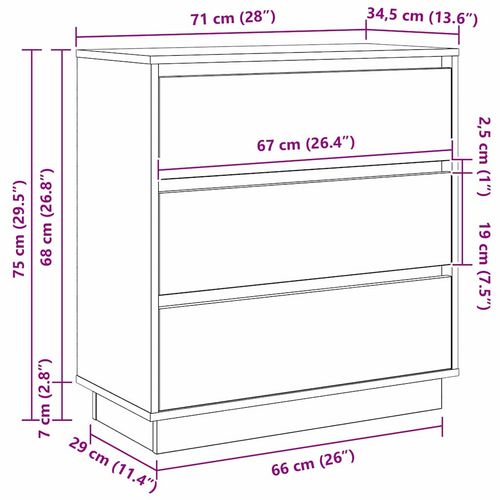 Szafka Nocna z szufladą z Betonowy szary 71 x 34.5 x 75 cm na Arena.pl