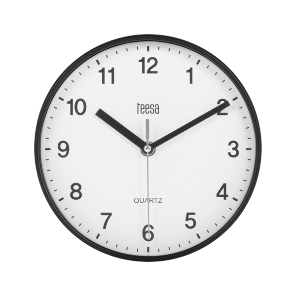 ZEGAR ŚCIENNY 20 CM CZARNY TEESA TSA0038B zdjęcie 1