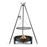 ZESTAW: Palenisko ogrodowe COOK KING Haiti 80 cm wraz z grillem na trójnogu