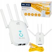 MOCNY WZMACNIACZ SYGNAŁU WI-FI SIECI REPEATER 5G 2.4 5GHZ WPS WIFI 1200Mbps