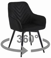 Krzesło czarne velvet NANA obrotowe  nogi czarne do salonu i biura