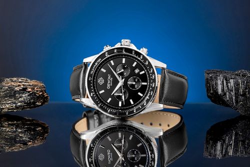 zegarek męski giewont chronograph sapphire czarny gw3520-a4 na Arena.pl