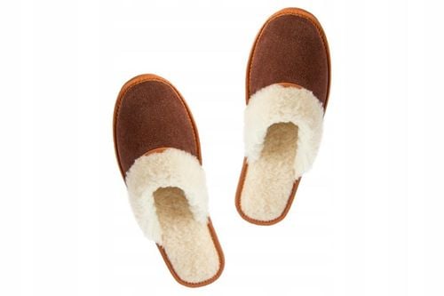 Ciepłe Kapcie Damskie SKÓRZANE GÓRALSKIE Pantofle Wełniane POLSKIE na Arena.pl