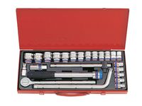 komplet nasadek 1/2'' 10-32mm 24 sztuki z akcesoriami, chrom - ky4524mr