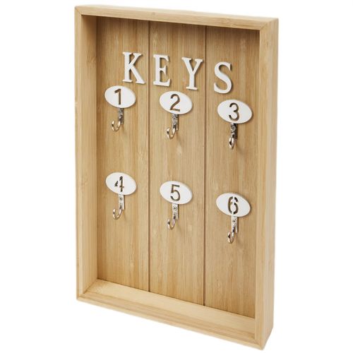 Skrzynka szafka wieszak na klucze 6 haczyków Home brązowa na Arena.pl