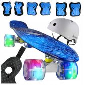 Deskorolka Allvo Deskorolka Fiszka + kask + ochraniacze niebieski