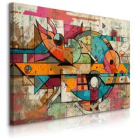 Obraz Do Salonu Graffiti Abstrakcja Mural Wzory Geometryczne 90cm x 60cm