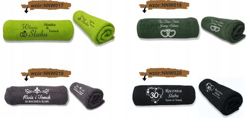 RĘCZNIK Z HAFTEM NAPISEM PREZENT NA ROCZNICĘ ŚLUBU na Arena.pl