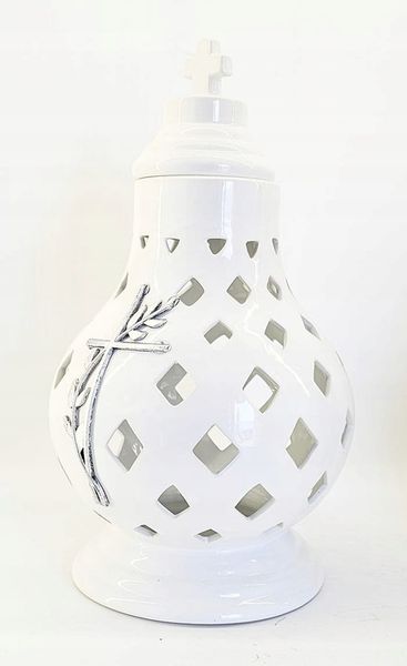 ZNICZ WAZA CERAMICZNA BIAŁA zdjęcie 3