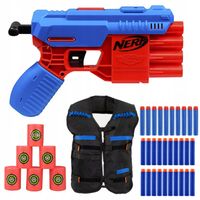 PISTOLET NERF ALPHA STRIKE FANG QS-4 NIEBIESKI + KAMIZELKA CELE STRZAŁKI