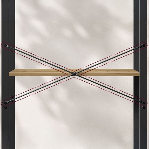 Regał na książki dąb artisan czarny 120 cm 4 półki loftowy na Arena.pl