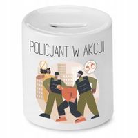 Skarbonka Dla Policjanta Policjant W Akcji Prezent Z Nadrukiem Ze Zdjęciem
