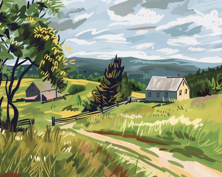 Plakat 50x40cm Bujna Wieś zdjęcie 1