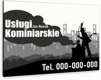 nadruk UV TABLICZKA reklamowa nierdzewna 40x30 szyld usługi kominiarskie