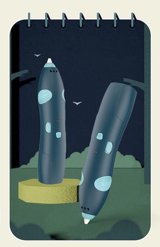 długopis drukarka 3d pen bezpieczny zestaw + wzory niebieski na Arena.pl