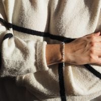 Bransoletka - Akwamaryn cięte kulki i srebro złocone