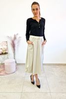 Bawełniana Spódnica Bombka Punto z Paskiem Beżowa UNI