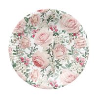 talerz papierowy okrągły "roses" śr. 18 cm 8 szt.