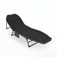 LEŻAK OGRODOWY SKŁADANY FOTEL PLAŻOWY LEŻANKA ŁÓŻKO TURYSTYCZNE SZARY