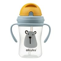 Bidon z chowaną słomką miś AKUKU