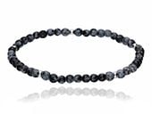 SREBRNA BRANSOLETKA NATURALNA NA ŻYŁCE OBSYDIAN KAMIEŃ ZMARTWIENIA I TROSKI