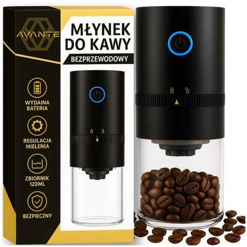 MINI ELEKTRYCZNY MŁYNEK DO MIELENIA KAWY PRZYPRAW PRZENOŚNY WYDAJNY na Arena.pl