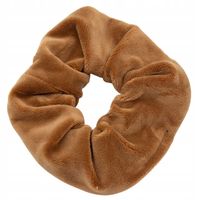 Gumka do włosów scrunchies welur brązowy MF23450-116