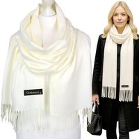 Elegancki CIEPŁY SZAL Z WEŁNĄ damski długi gładki szalik KLASYCZNY,