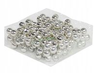 Bombki szklane na druciku SREBRNE 2cm/144szt