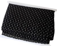 Taśma żorżeta CZARNA w kropki ( 1 mb )