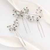 Zestaw wsuwek ślubnych srebrne z cyrkoniami błyszczące  4-0130