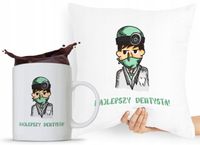 Zestaw Poduszka + Kubek Dla Dentysty Stomatologa Z Nadrukiem Ze Zdjęciem