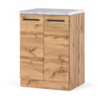 szafka kuchenna stojąca drewniana z blatem modułowa blande 60cm dąb wotan