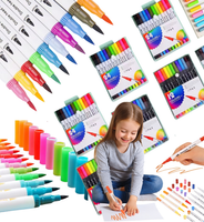 Markery akwarelowe dwustronne zestaw 48szt flamastry pisaki mazaki