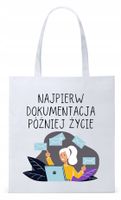 Dla Sekretarki Na Prezent Torba Eco Biała Shopper Z Nadrukiem Ze Zdjęciem