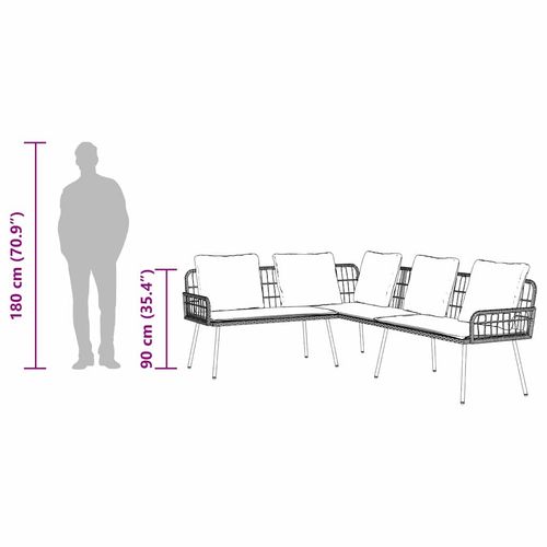 Zestaw Sof na Ogród 2 pcs Czarny polirattan na Arena.pl