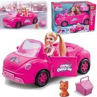 Lalka w kabriolecie z pieskiem auto samochód laleczka z akcesoriami