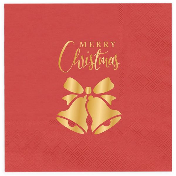 Serwetki Dzwonki czerwone 10szt. zdjęcie 1