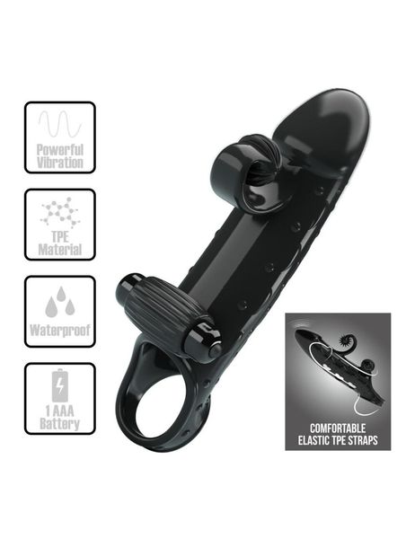 Pretty Love - Romance - Vibrating Penis Sleeve Black zdjęcie 2