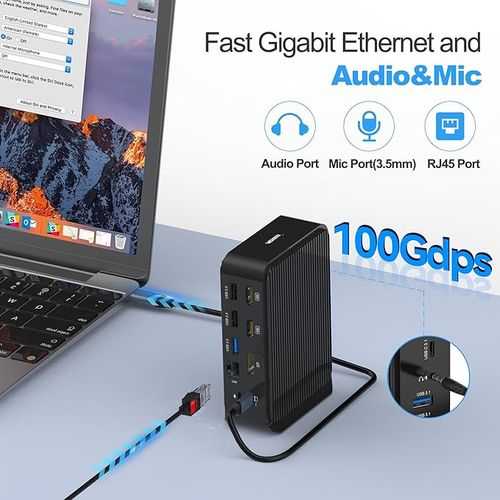 Stacja dokująca Hub USB C Dual Monitor 16 w 1 MacBook Pro/Air DisplayPort na Arena.pl