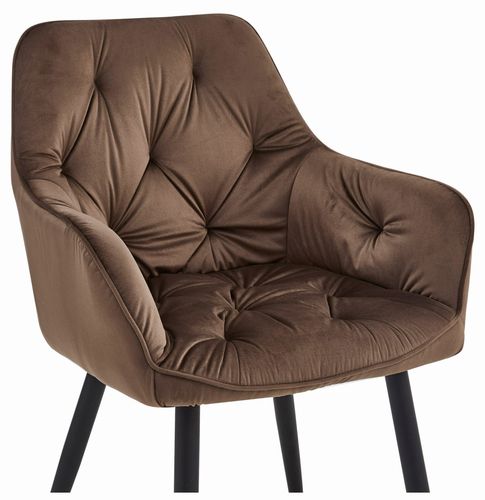 Krzesło JORK - brąz aksamit / nogi czarne x 1 na Arena.pl