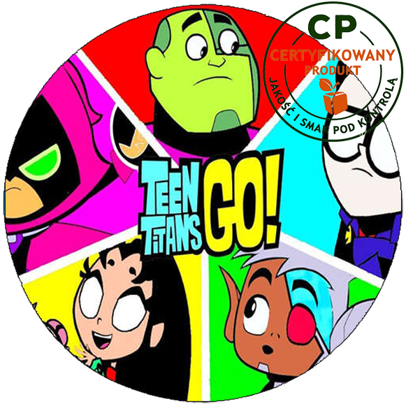 Opłatek na tort Młodzi Tytani zdjęcie 1