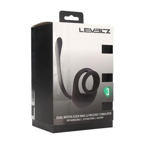 dual motor silicone cockring with prostate stimulator - black na Arena.pl