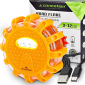 Flara Lampa Ostrzegawcza LED Kogut Dysk Magnes AKUMULATOR USB Wodoodporna